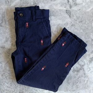 Janie and Jack Navy Kids Bottoms with Embroidered Details